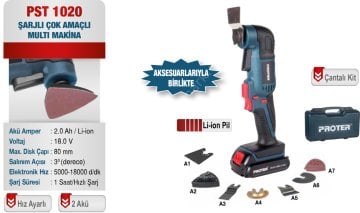 PROTER  PST 1020 ŞARJLI ÇOK AMAÇLI MULTİ MAKİNA