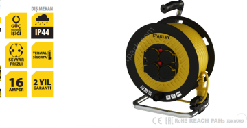 ST-P-2525 25M 3X2,5MM SEY.PLASTİK MAKARA STANLEY